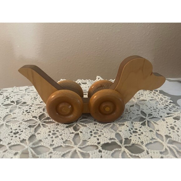 Vintage Wooden Rolling Toy Duck - Picture 3 of 4